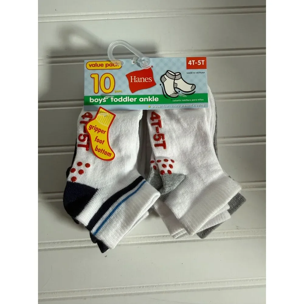 New Hanes Boys Toddler Ankle Socks